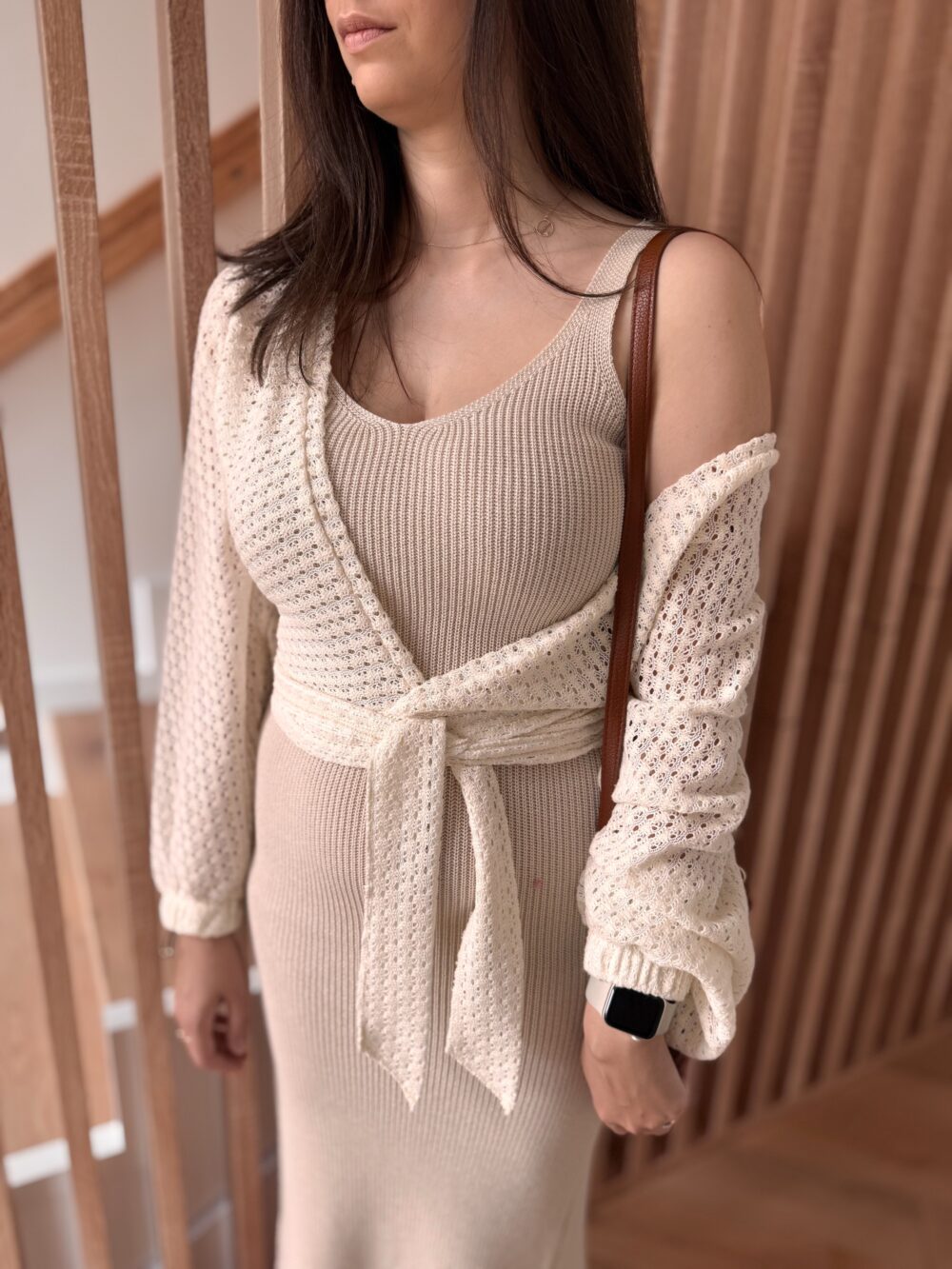 Kimono Ażurowe kropeczki – beżowe - obrazek 3