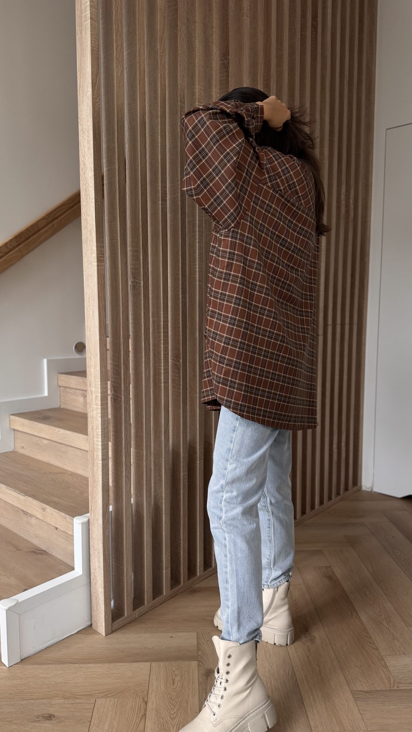 Koszula w kratę - brązowy - obrazek 6