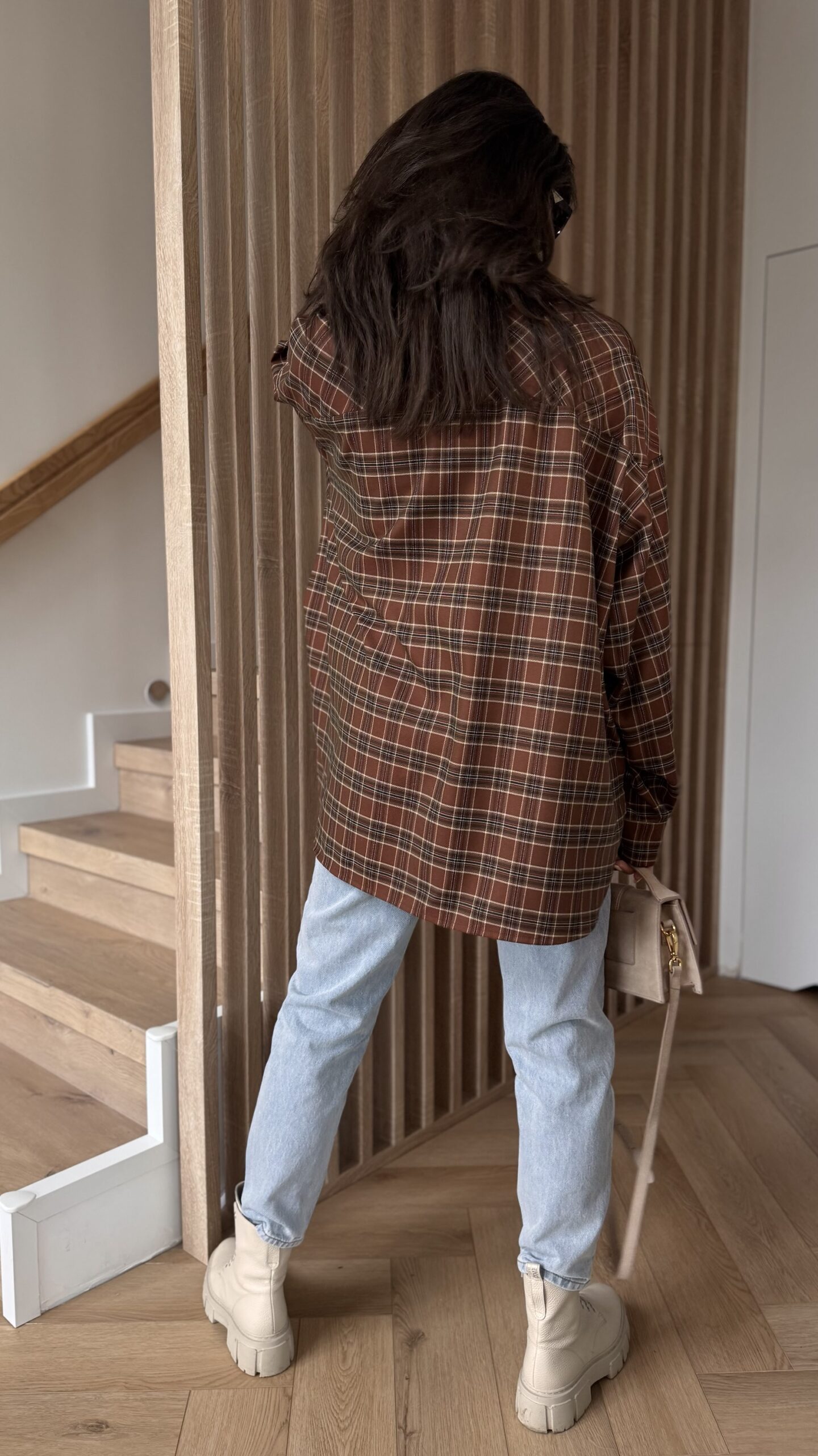 Koszula w kratę - brązowy - obrazek 7