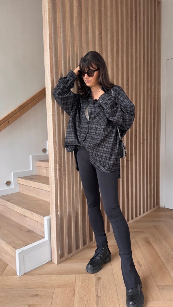 Koszula w kratę - czarny