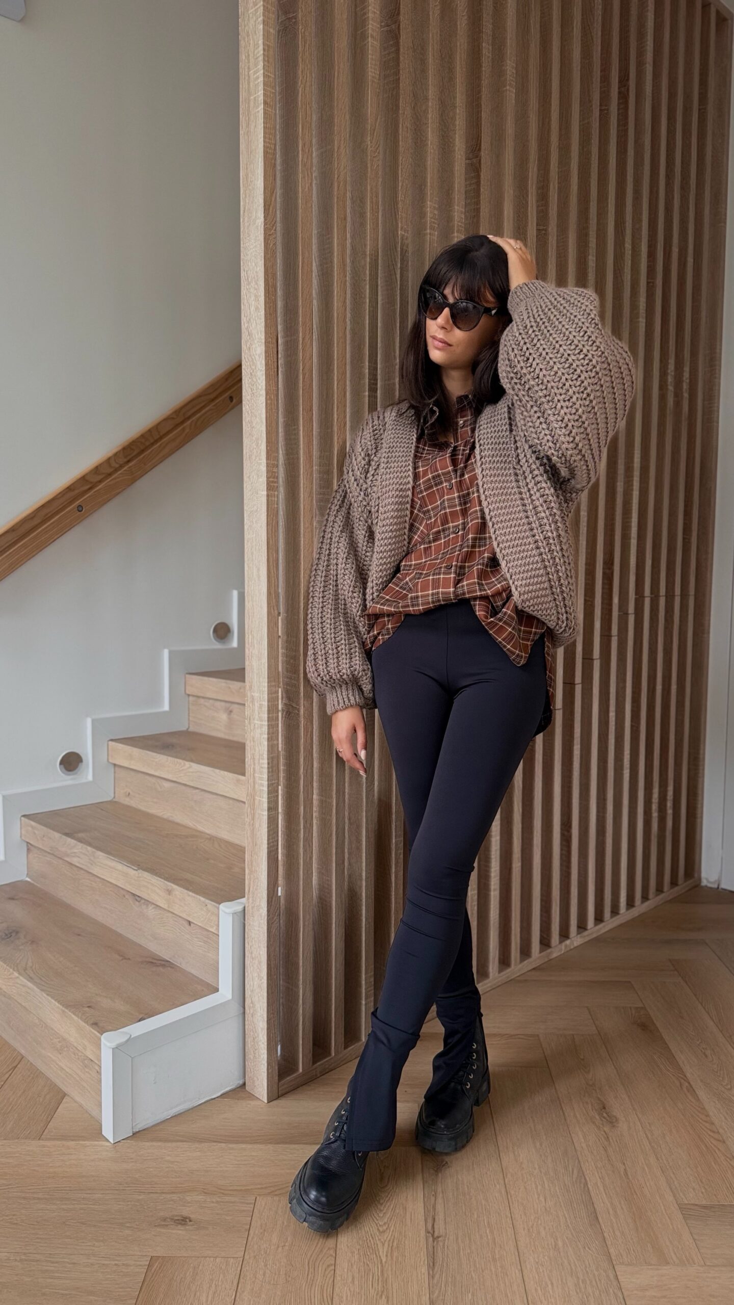 Koszula w kratę - brązowy - obrazek 8