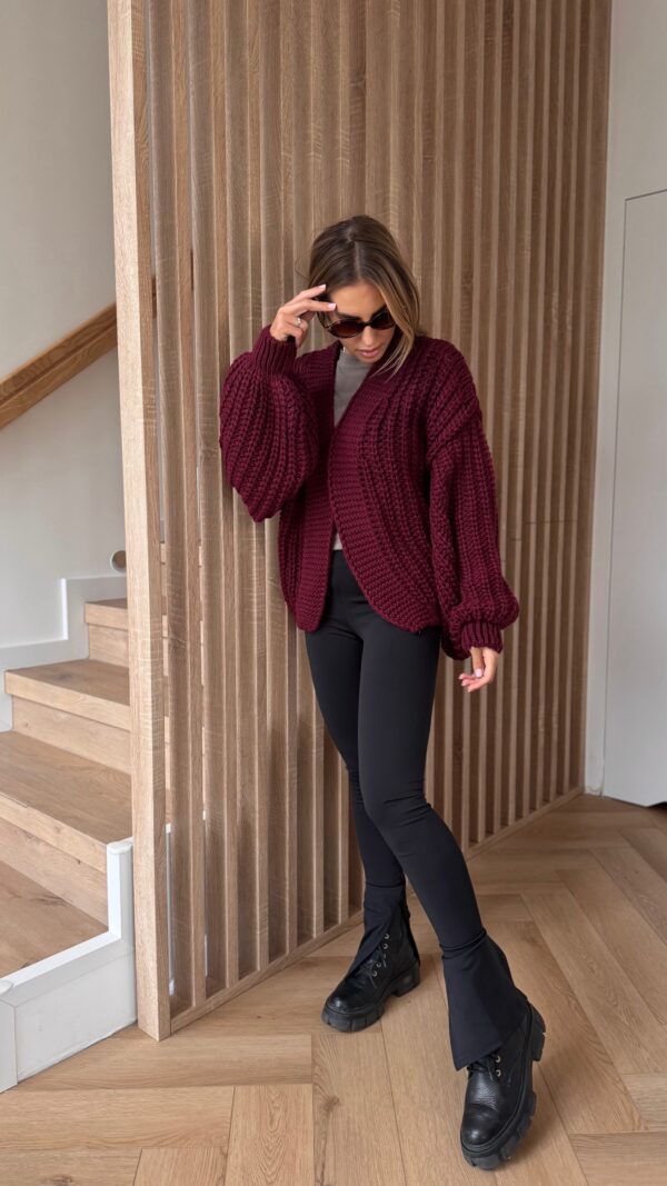 Sweter krótki - bordo