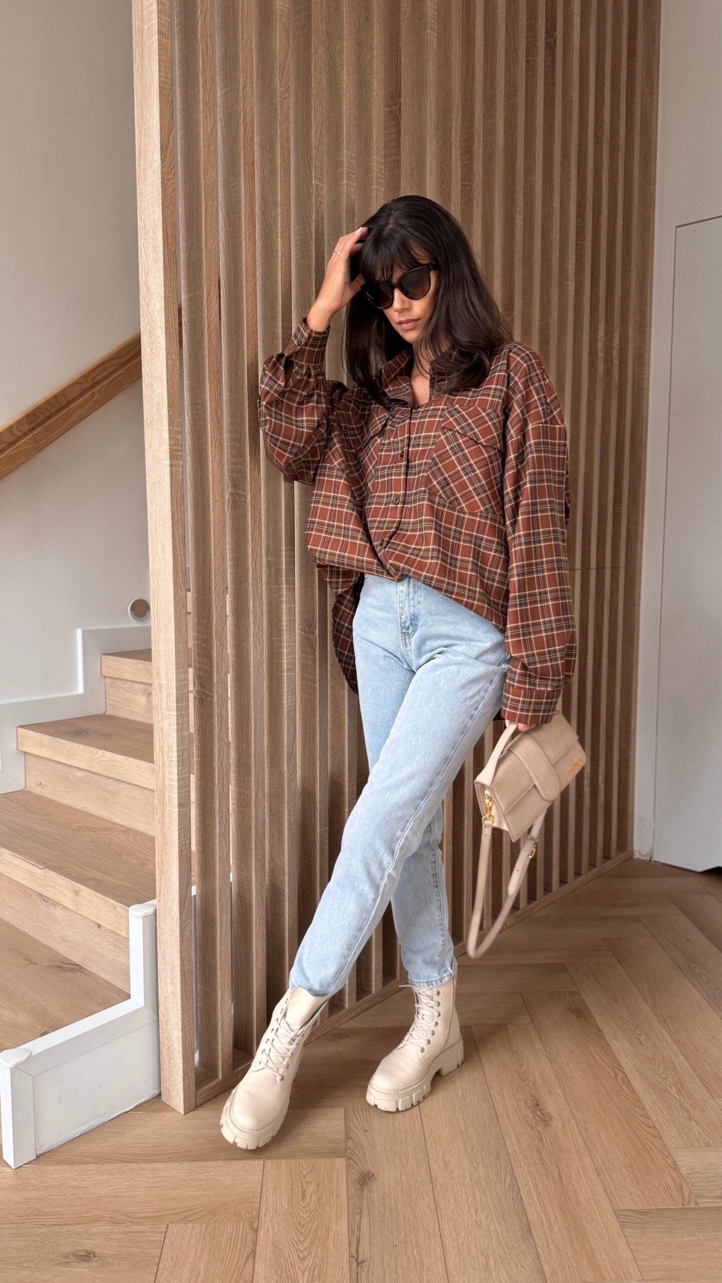 Koszula w kratę - brązowy - obrazek 10