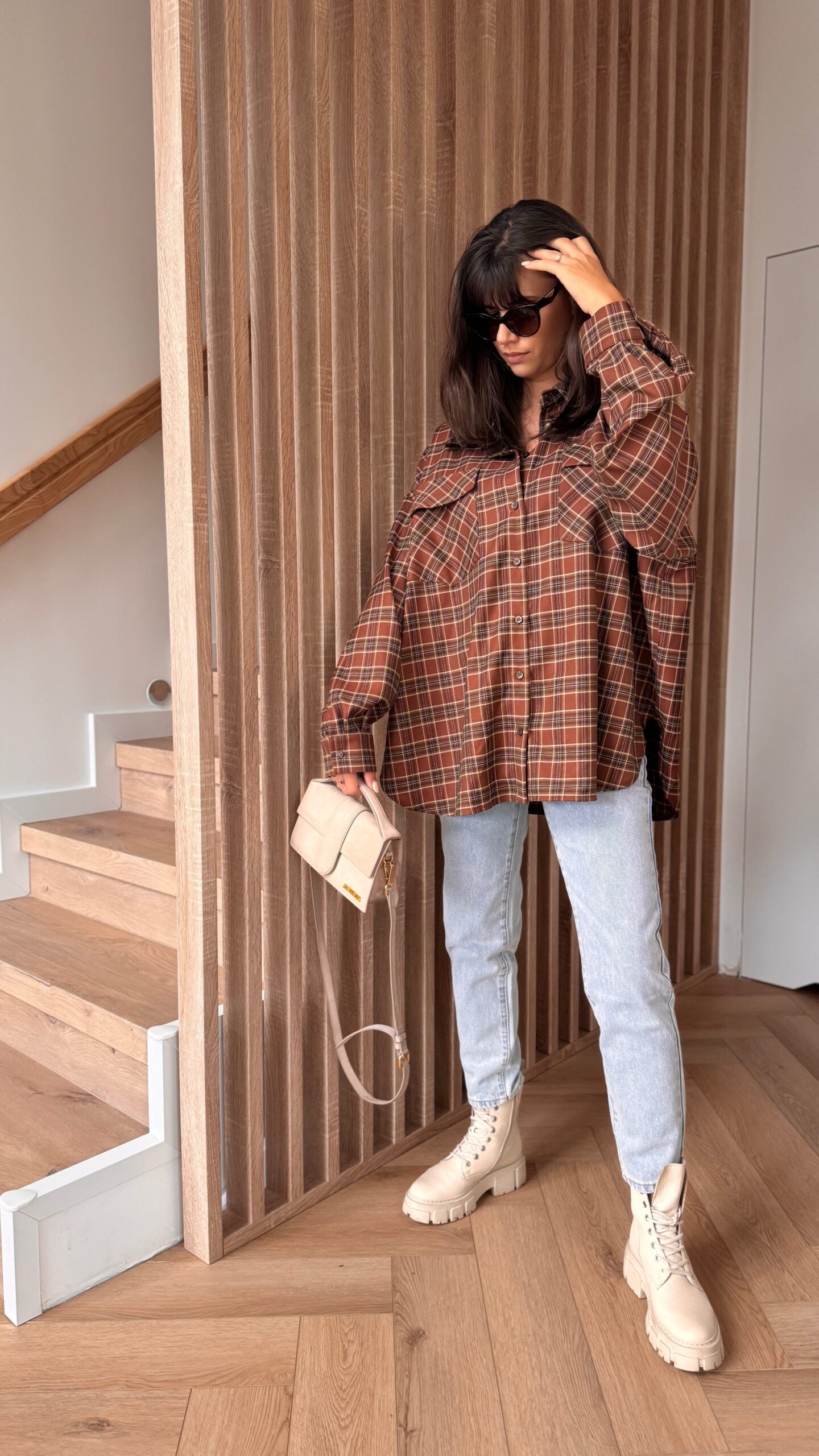 Koszula w kratę - brązowy - obrazek 11