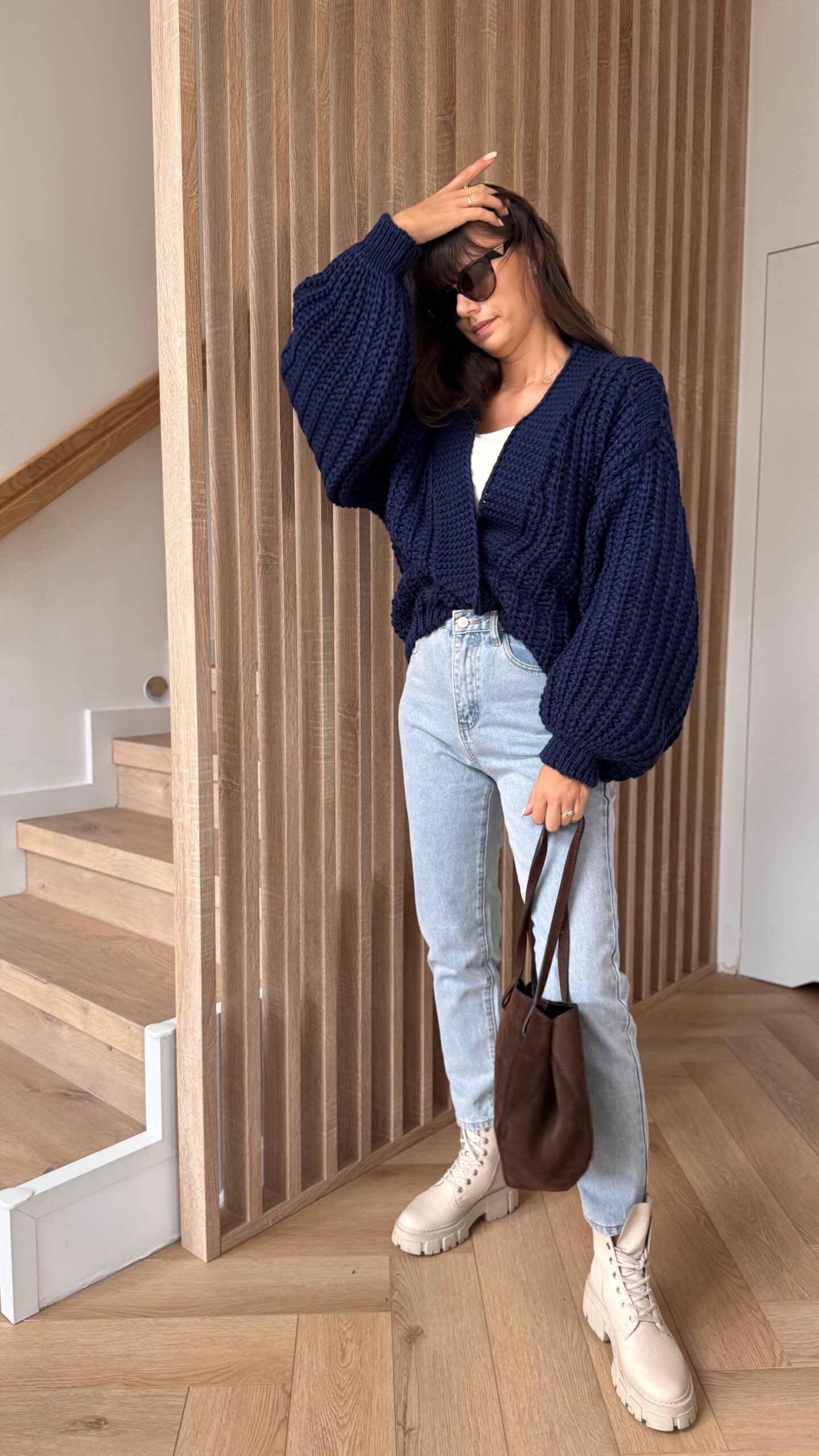 Sweter krótki - granat - obrazek 2