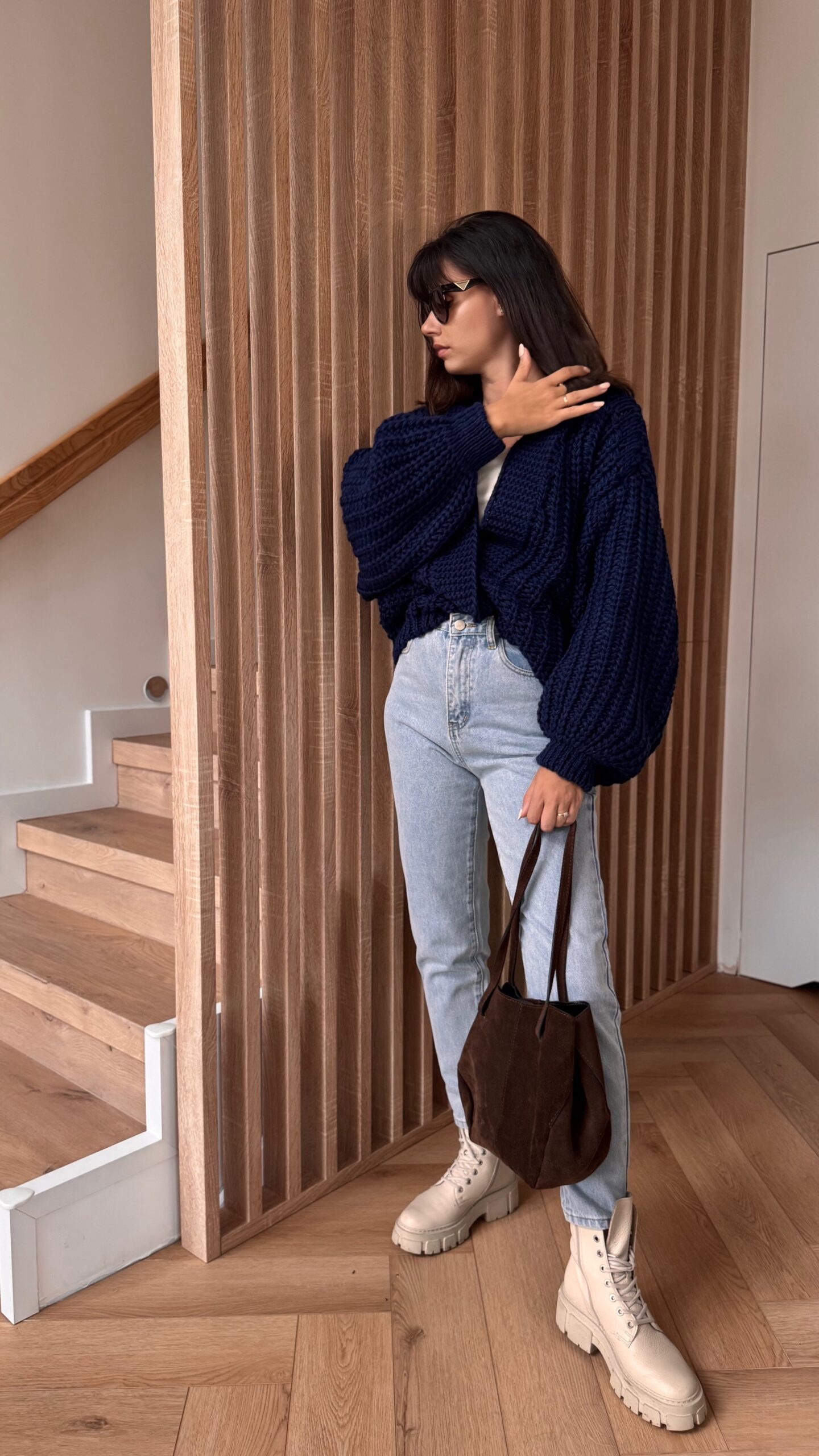 Sweter krótki - granat