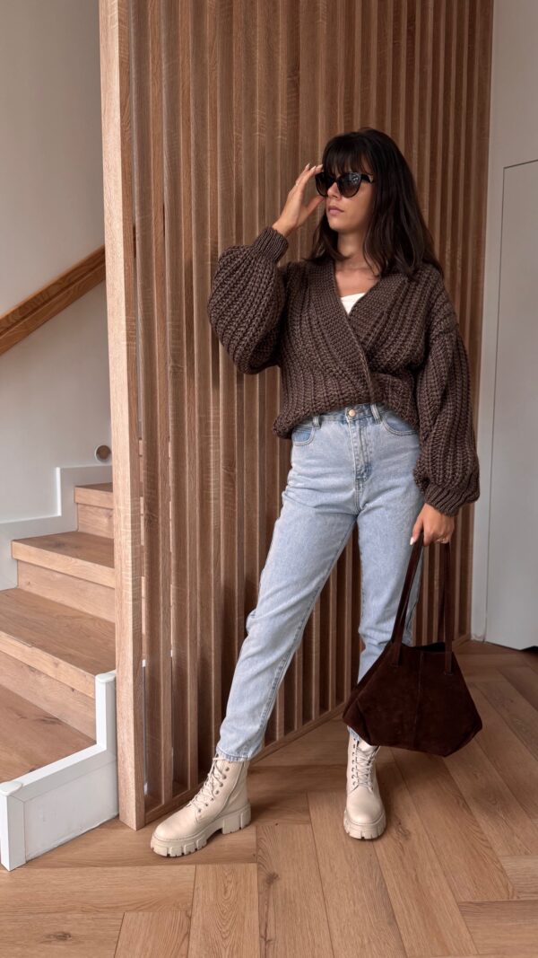 Sweter krótki - czekolada